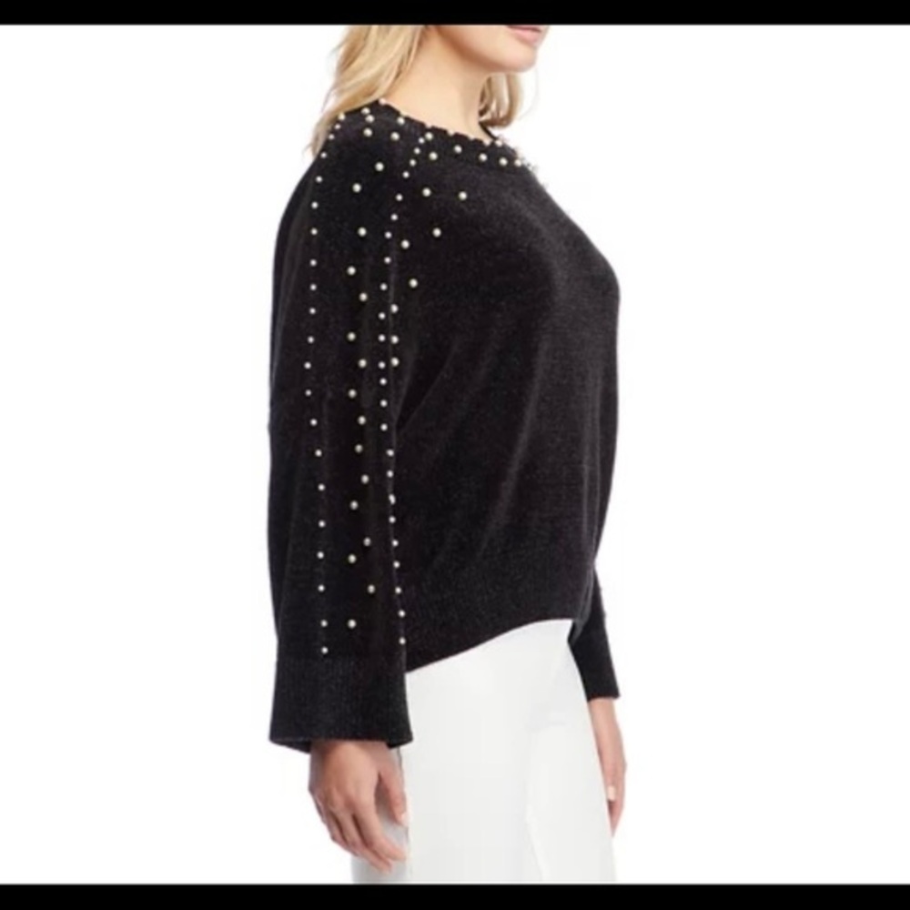 Crown & Ivy shine bright black chenelle oversized sweater size medium